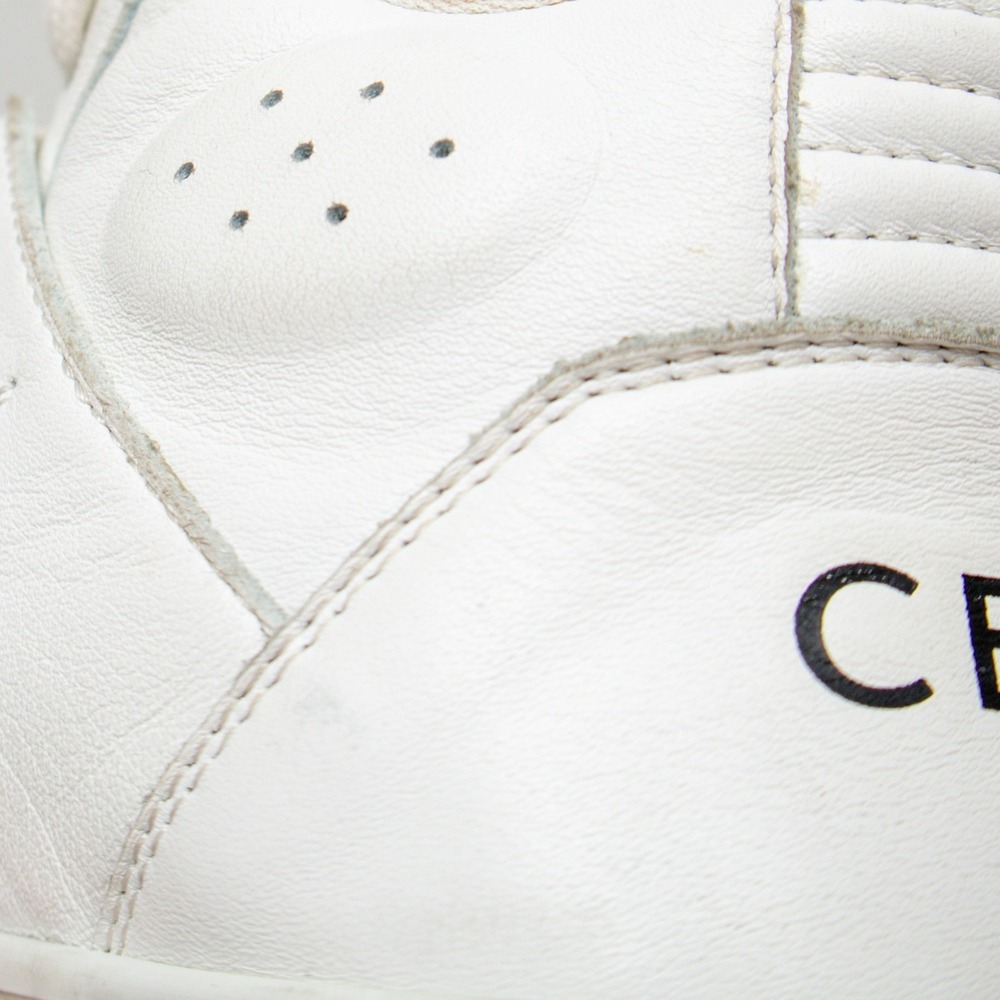 CELINE CT-02 Womens White Calf Leather High-Top Logo Sneakers SIZE‎ 37 EU / 7 US - Picture 14 of 15